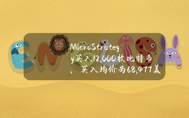 MicroStrategy买入12,000枚比特币，买入均价为68,477美元